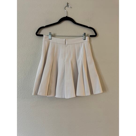 Theory Womens Summer Pique Pleated Mini Skirt Size 0 White Knit A-Line High Rise - Picture 4 of 8
